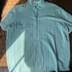 Green Casual Button Down Shirt